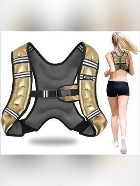 ZUETK Weighted Vest, 8lb/ Weight Vest PU-Gold